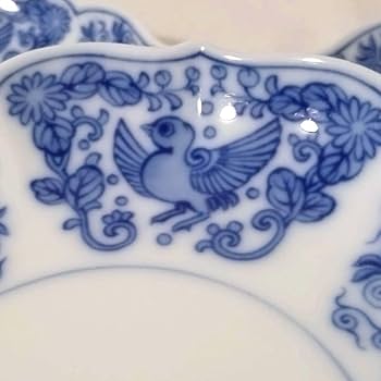 Amazon.co.jp: 深川製磁 花鳥唐草 5号和皿揃 有田焼 中皿 銘々皿 取皿